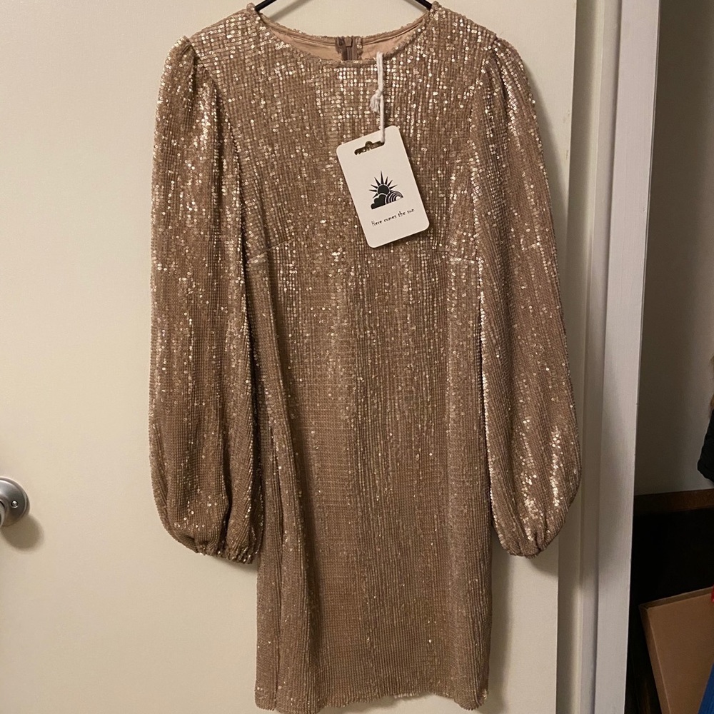 Champagne Sequin Cocktail Dress